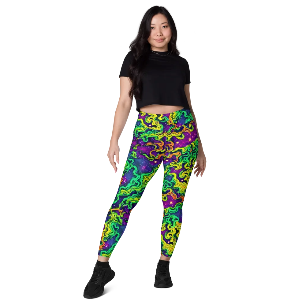 Jungle Comet on Leggings with Pockets — Front