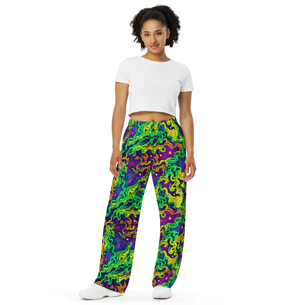 Jungle Comet on Wide-Leg Pants — Front
