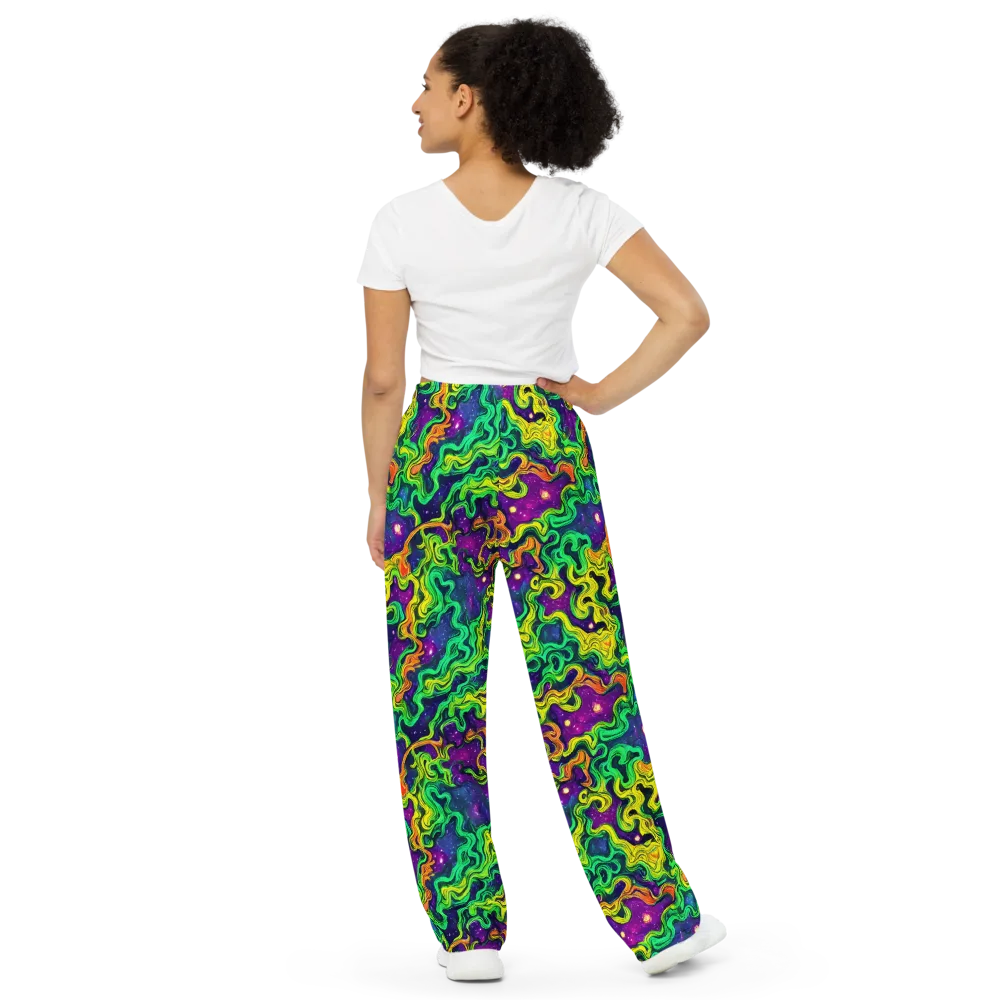 Jungle Comet on Wide-Leg Pants — Back