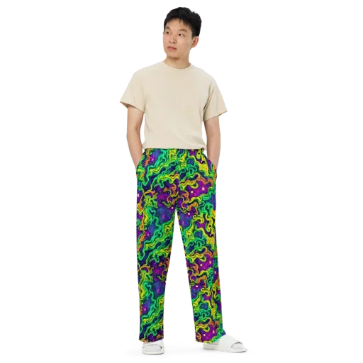 Jungle Comet on a Wide-Leg Pants