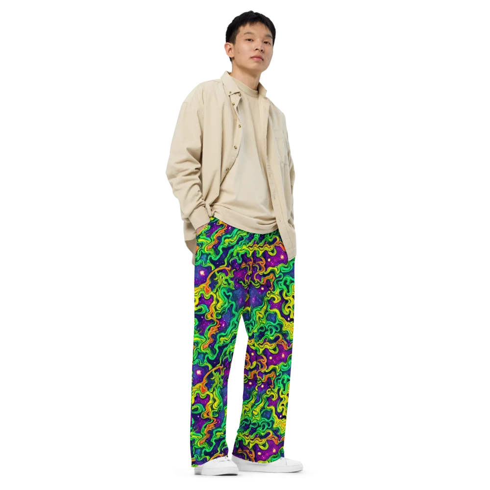 Jungle Comet on Wide-Leg Pants — Right Front