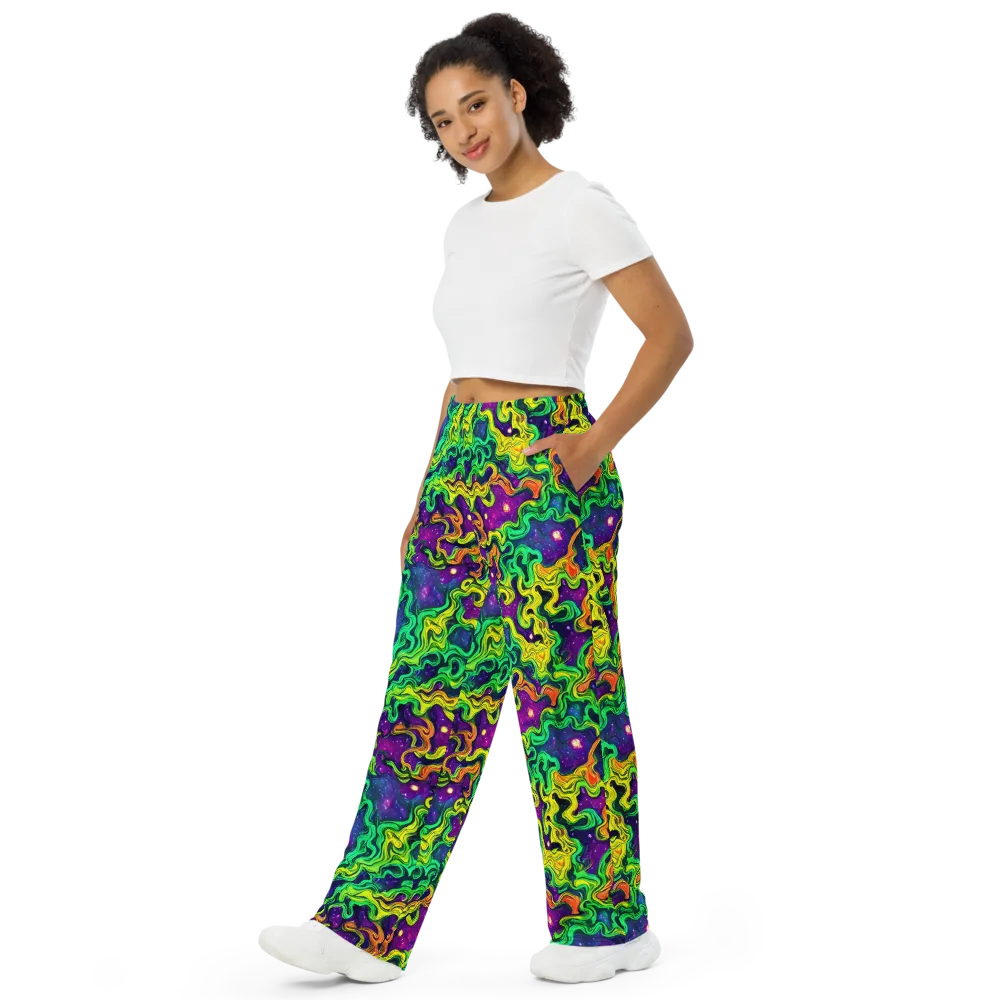 Jungle Comet on Wide-Leg Pants — Left Front