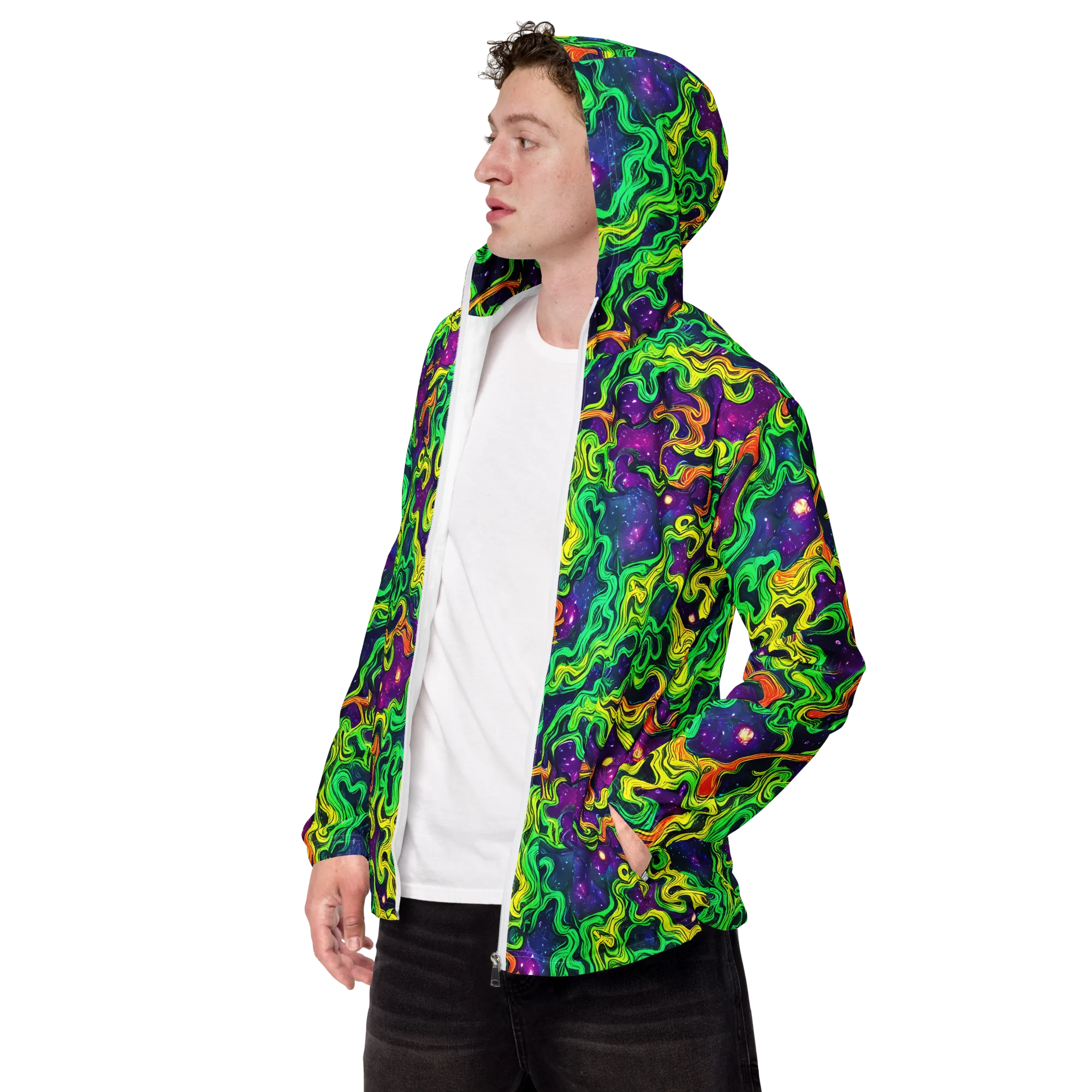 Jungle Comet on Men's Windbreaker — Left Front