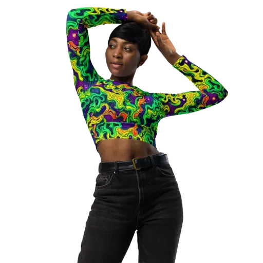 Jungle Comet on a Long Sleeve Crop Top