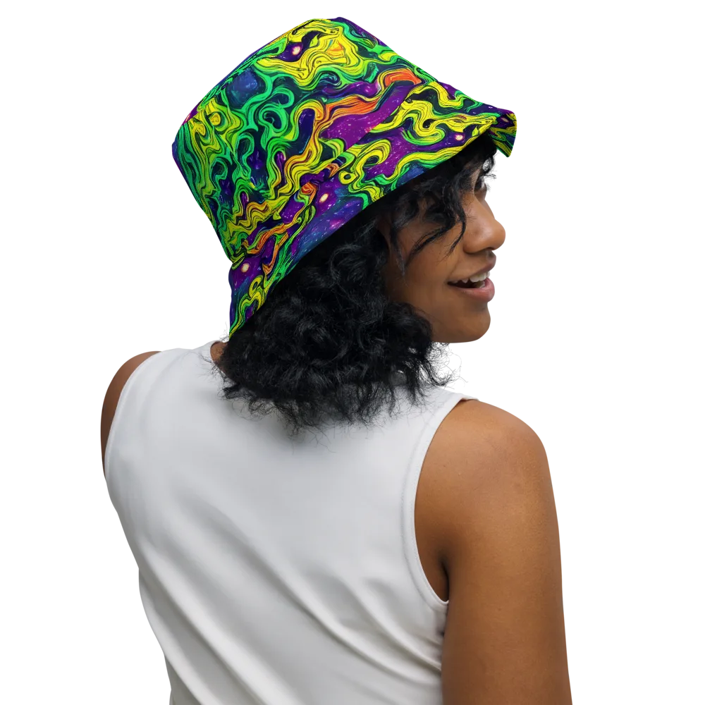 Jungle Comet on Reversible Bucket Hat — Right Outside