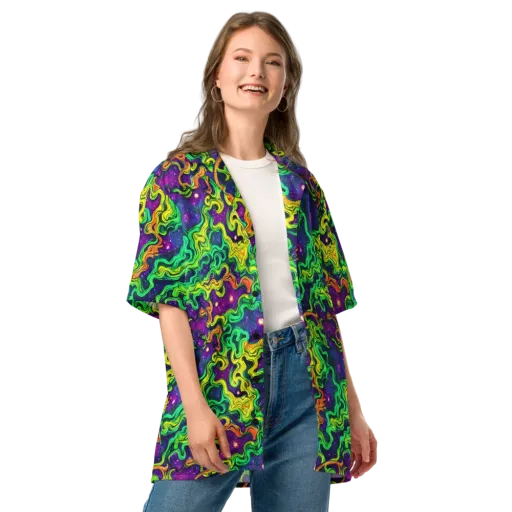 Jungle Comet on a Button Shirt