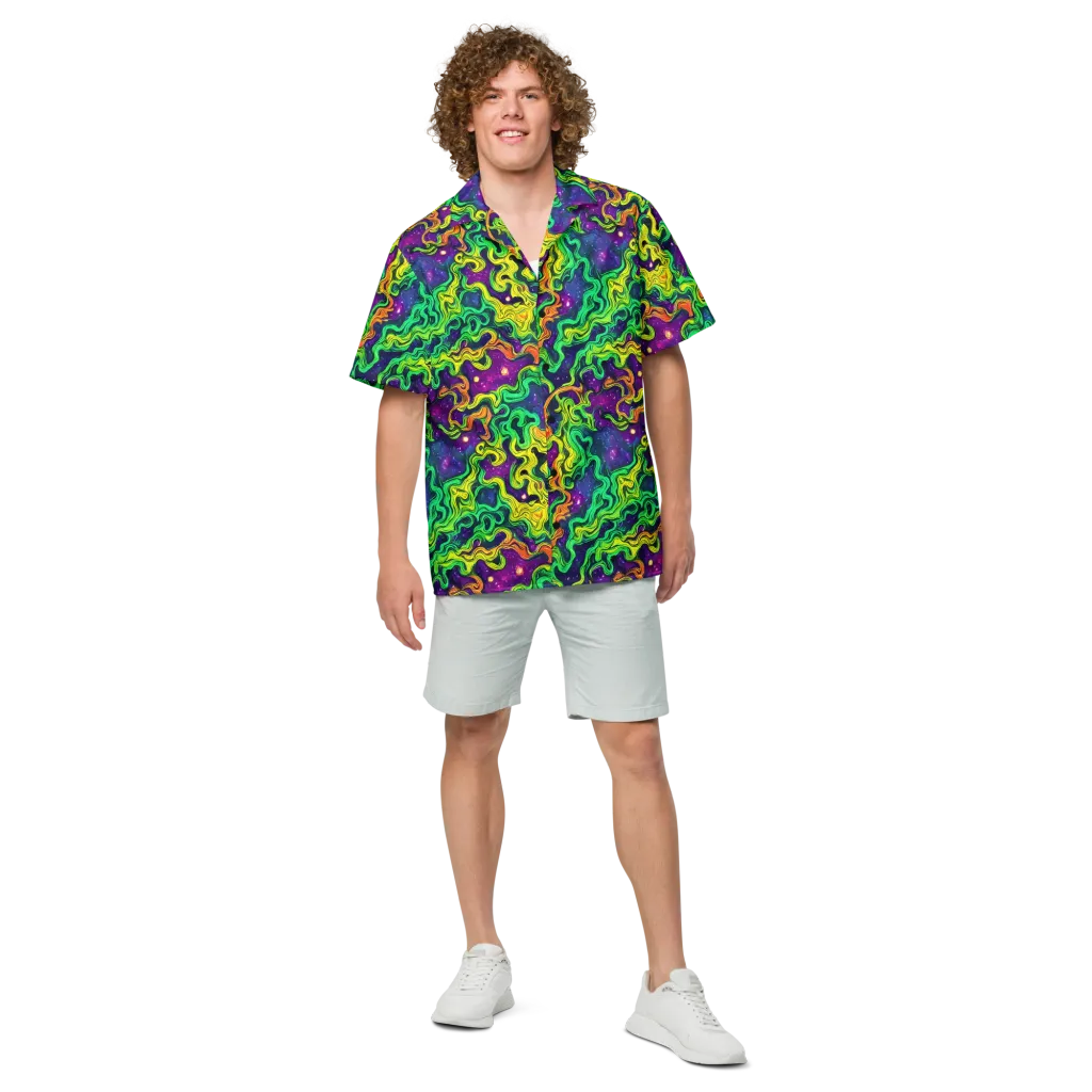 Jungle Comet on Button Shirt — Front