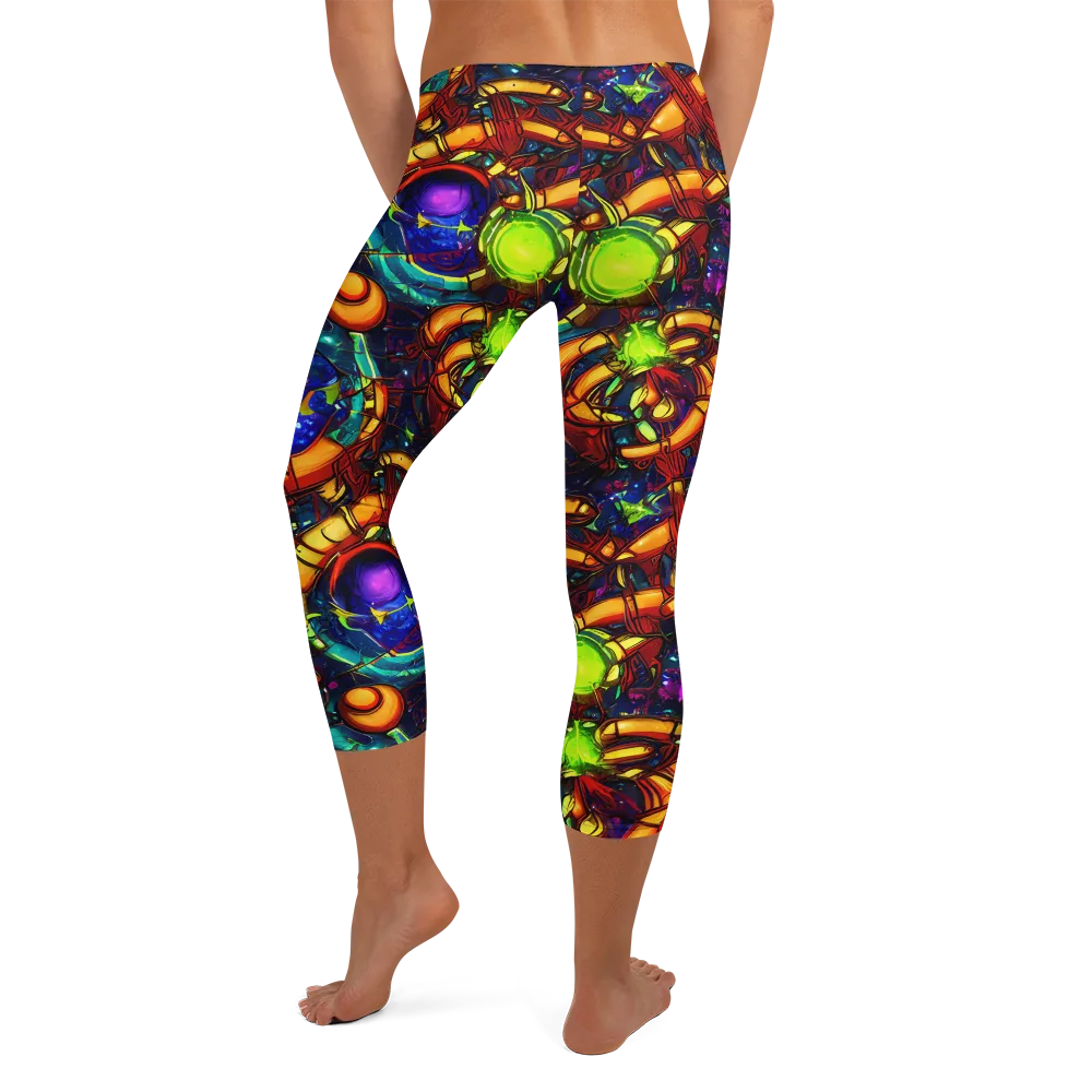 Radiant Machinery on Capri Leggings — Back