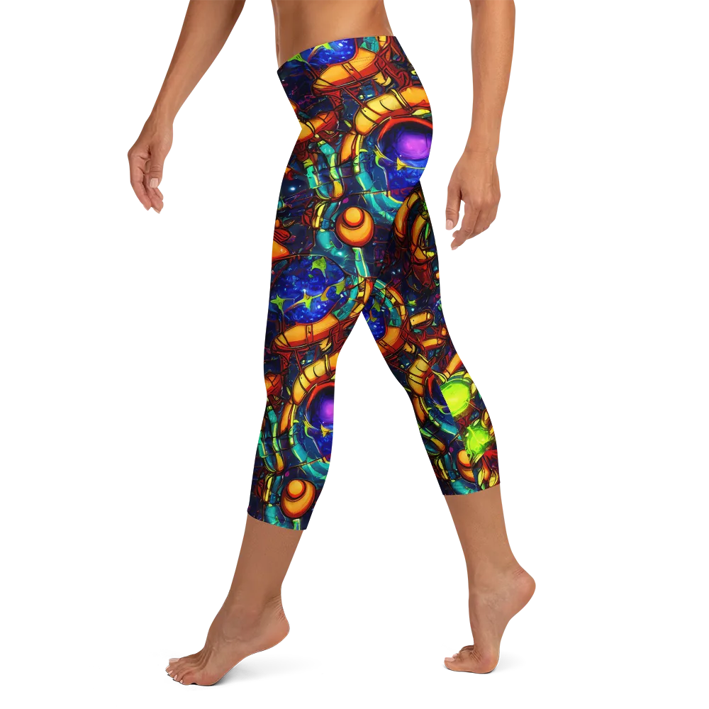 Radiant Machinery on Capri Leggings — Left