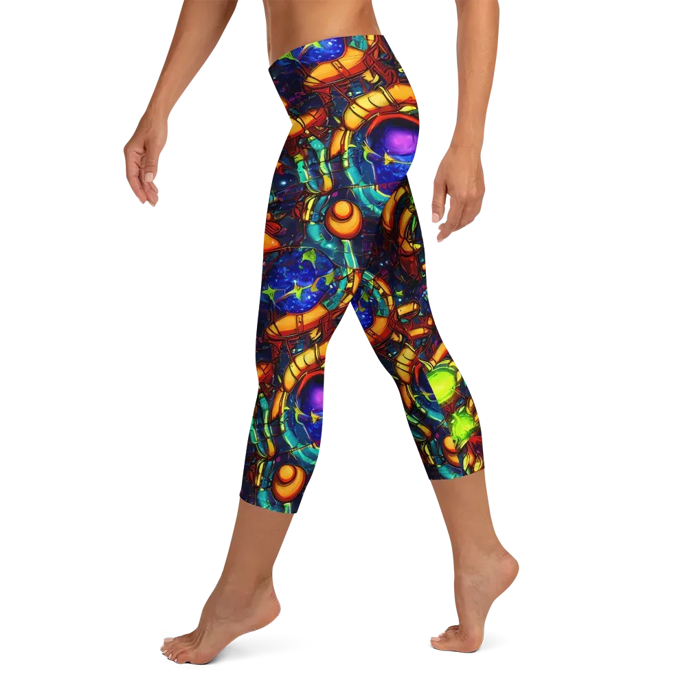 Radiant Machinery on Capri Leggings — Left