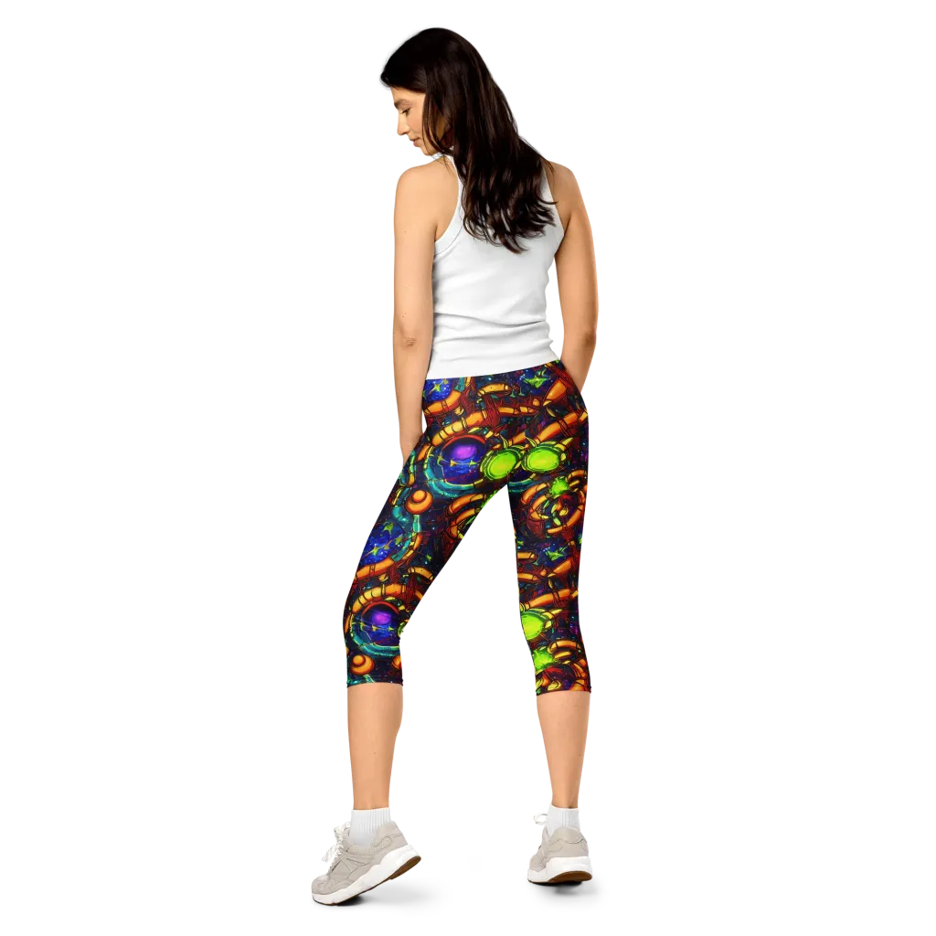 Radiant Machinery on Capri Leggings — Back