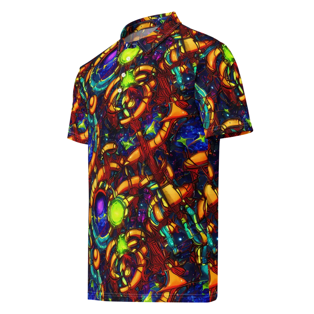 Radiant Machinery on Men's Slim Fit Polo Shirt — Left Front