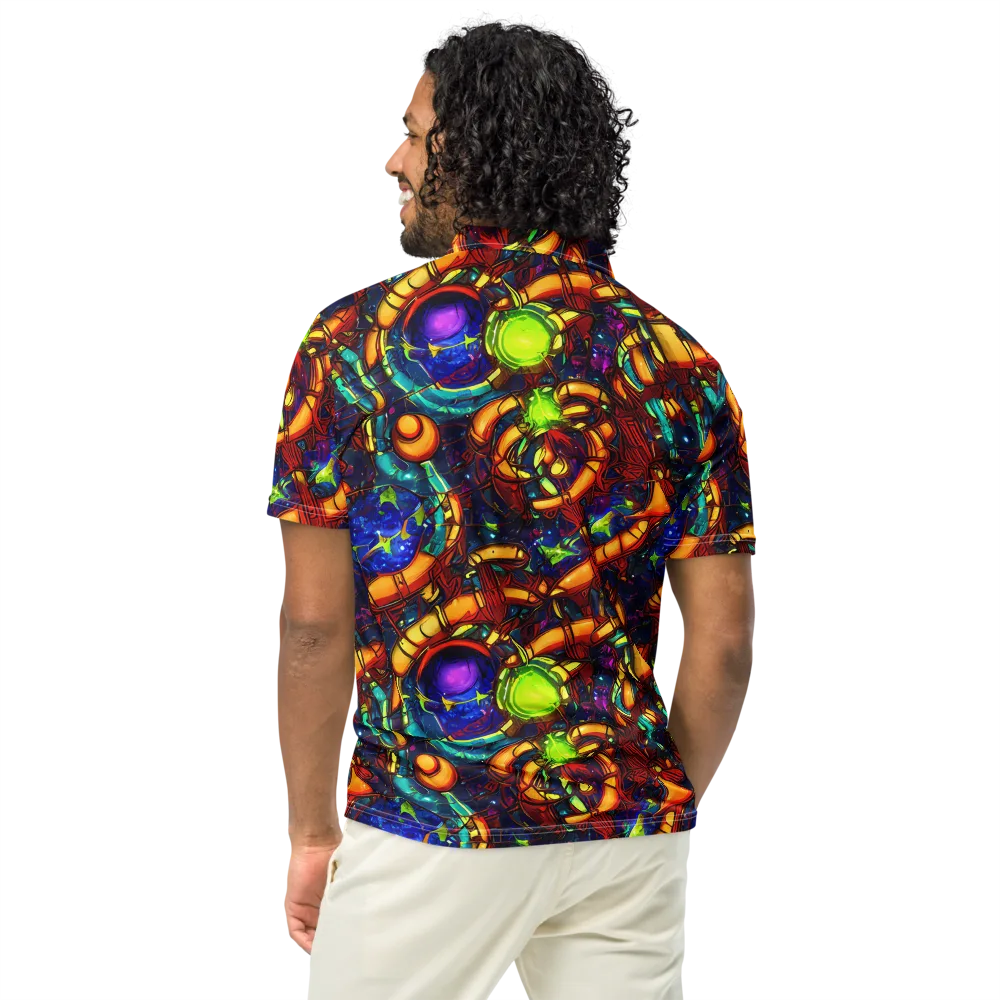 Radiant Machinery on Men's Slim Fit Polo Shirt — Back