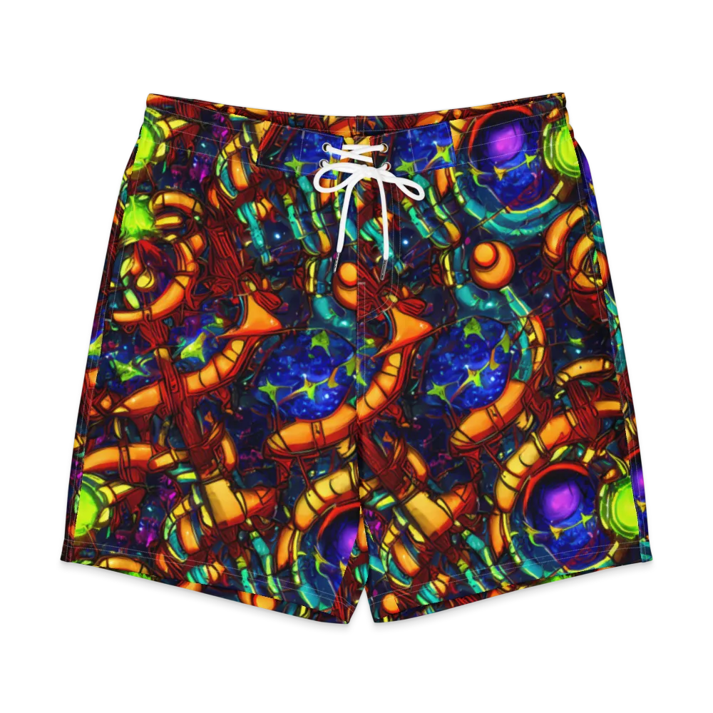 Radiant Machinery on Men's Board Shorts — Front