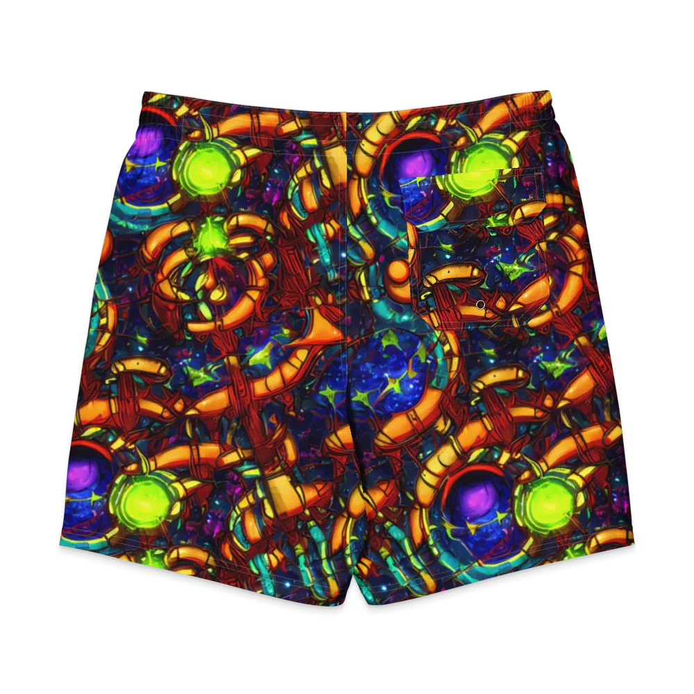 Radiant Machinery on Men's Board Shorts — Back
