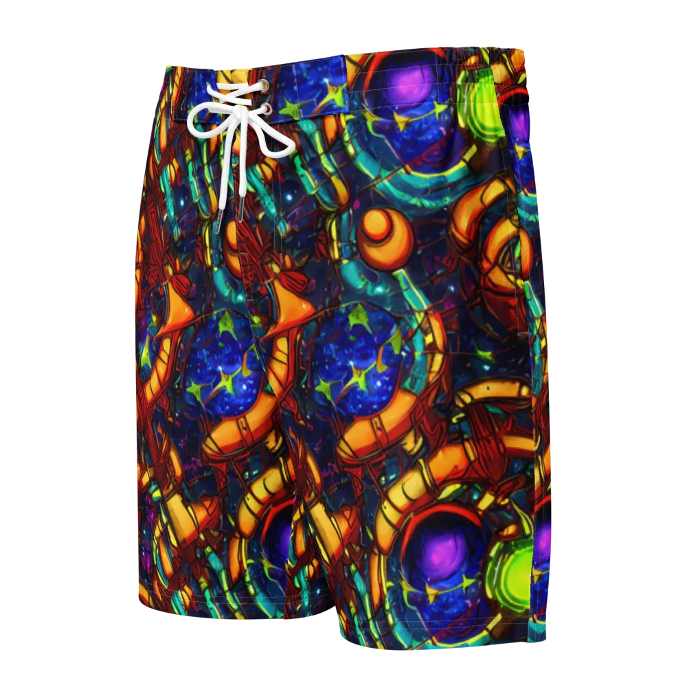 Radiant Machinery on Men's Board Shorts — Front