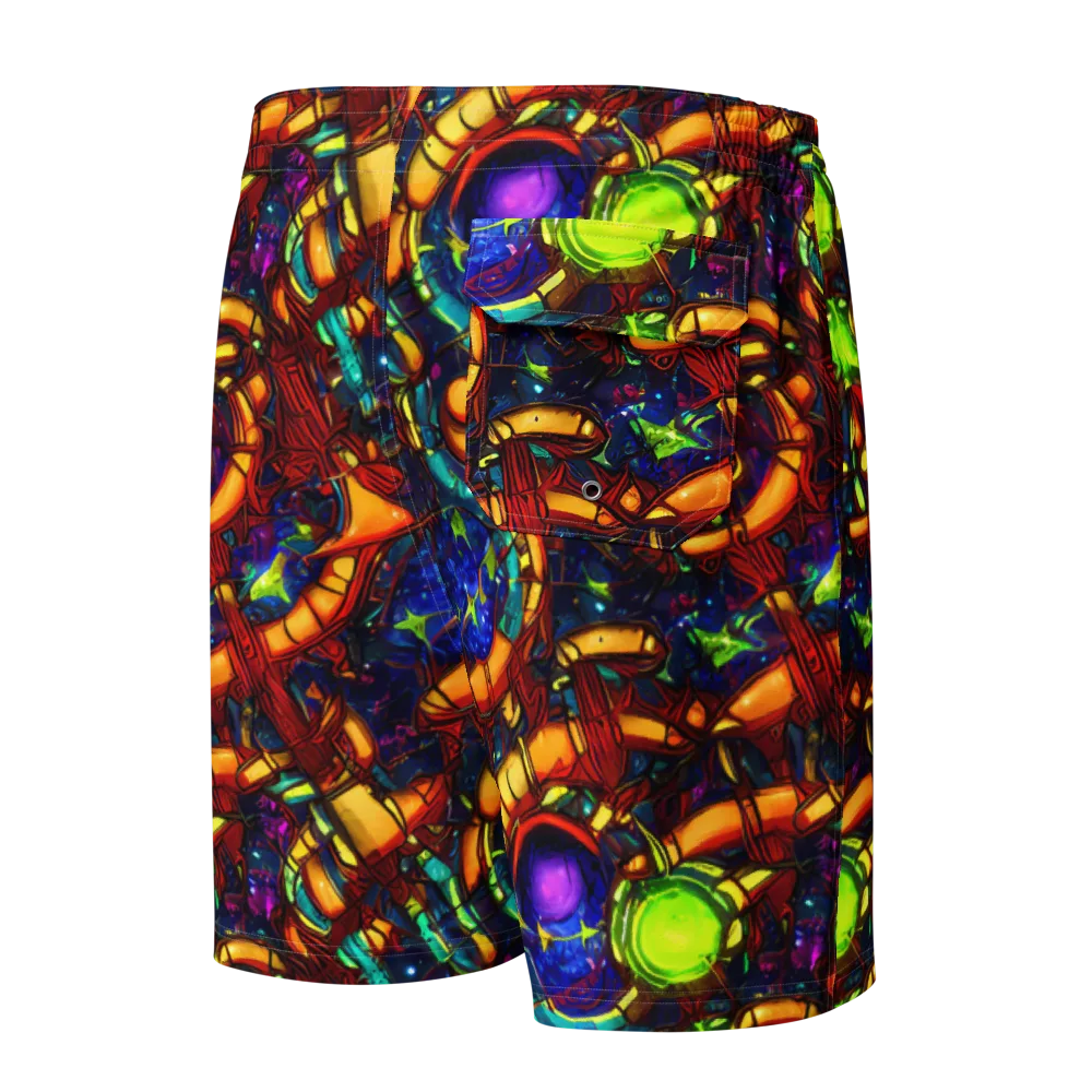 Radiant Machinery on Men's Board Shorts — Back