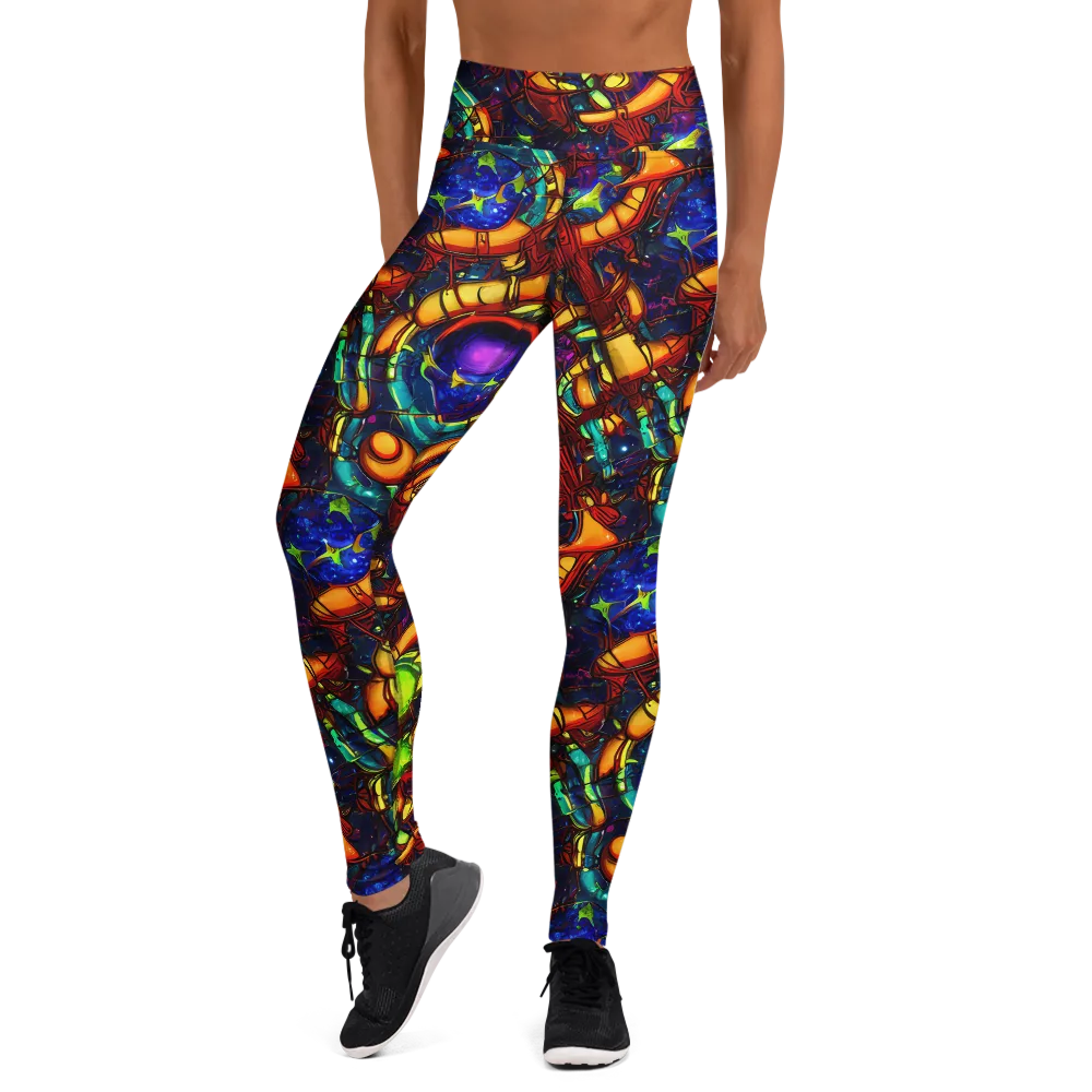 Radiant Machinery on Yoga Leggings — Front