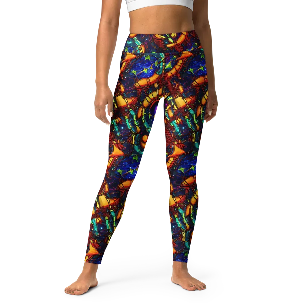 Radiant Machinery on Yoga Leggings — Front