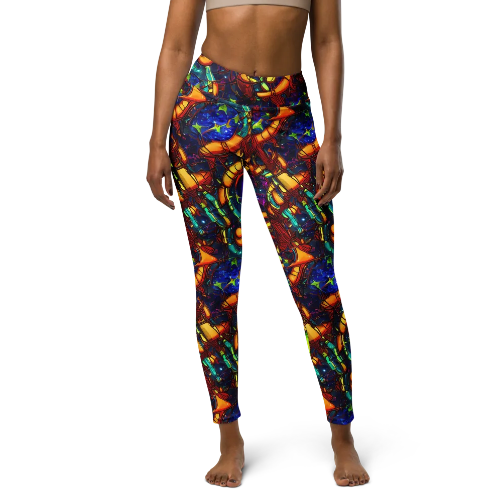 Radiant Machinery on Yoga Leggings — Front