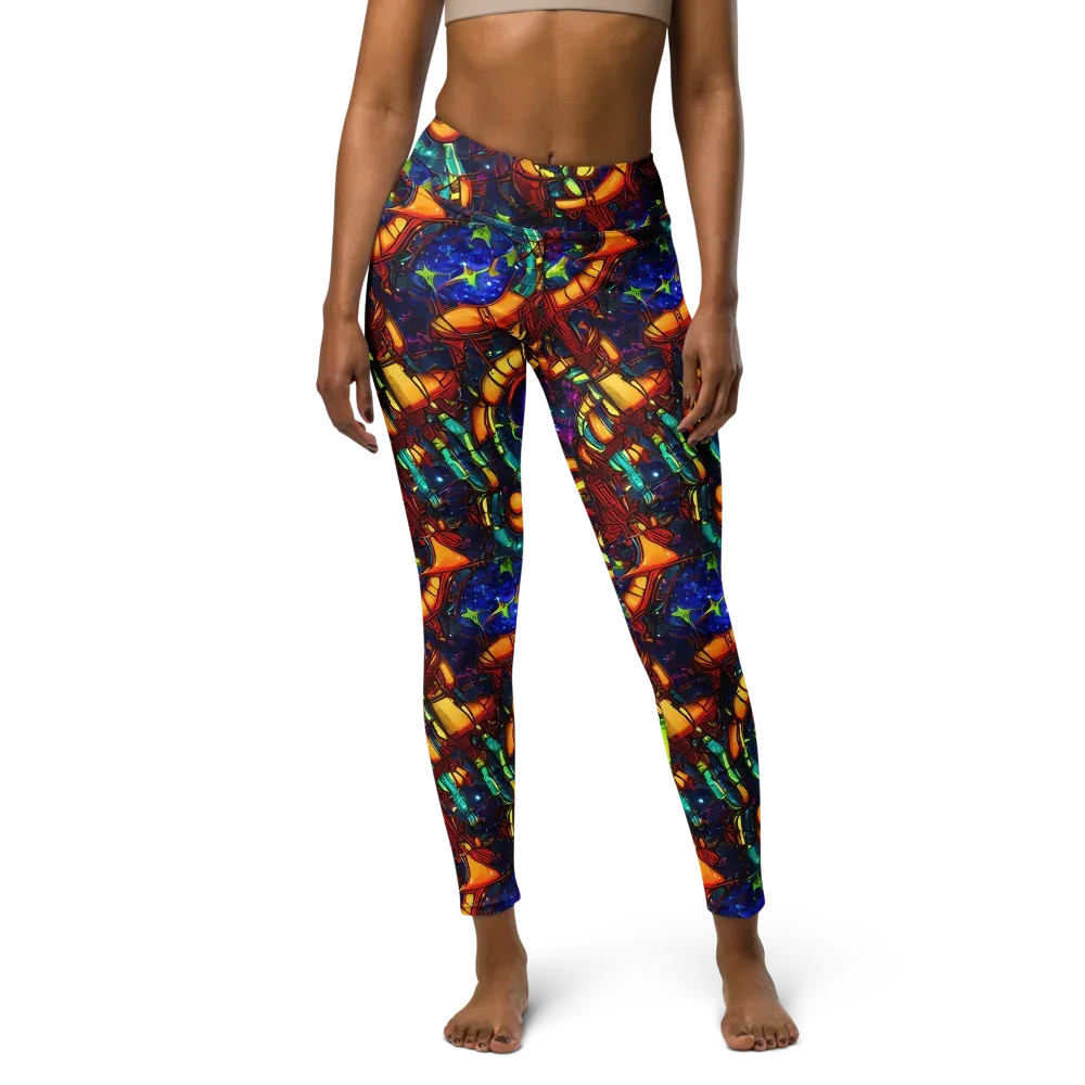 Radiant Machinery on Yoga Leggings — Front