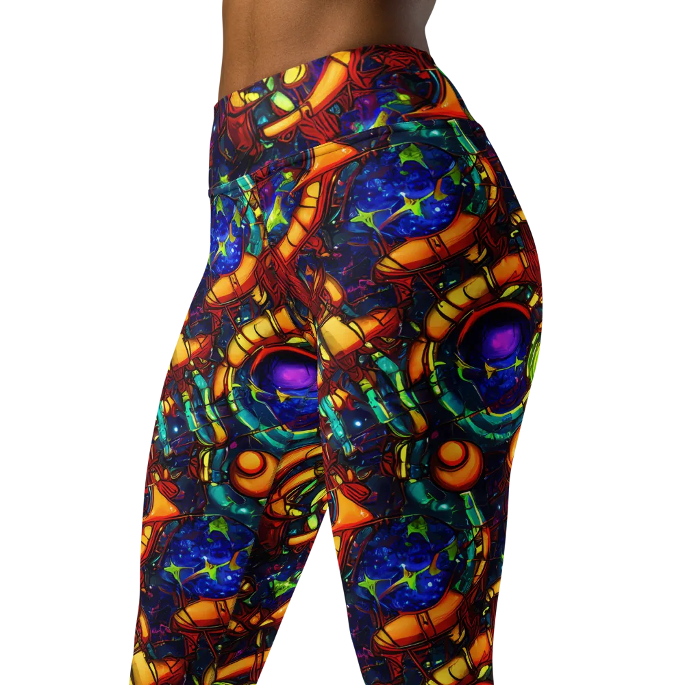 Radiant Machinery on Yoga Leggings — Left Front