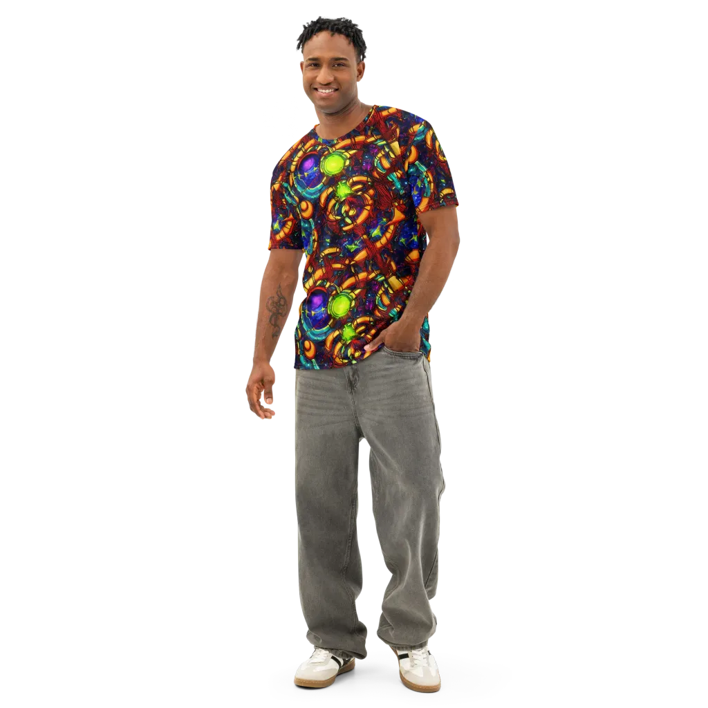 Radiant Machinery on Men's Cotton Crew Neck T-Shirt — Front