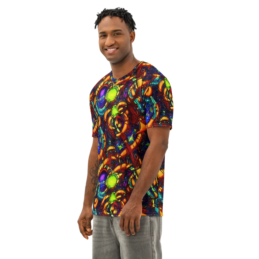 Radiant Machinery on Men's Cotton Crew Neck T-Shirt — Left Front