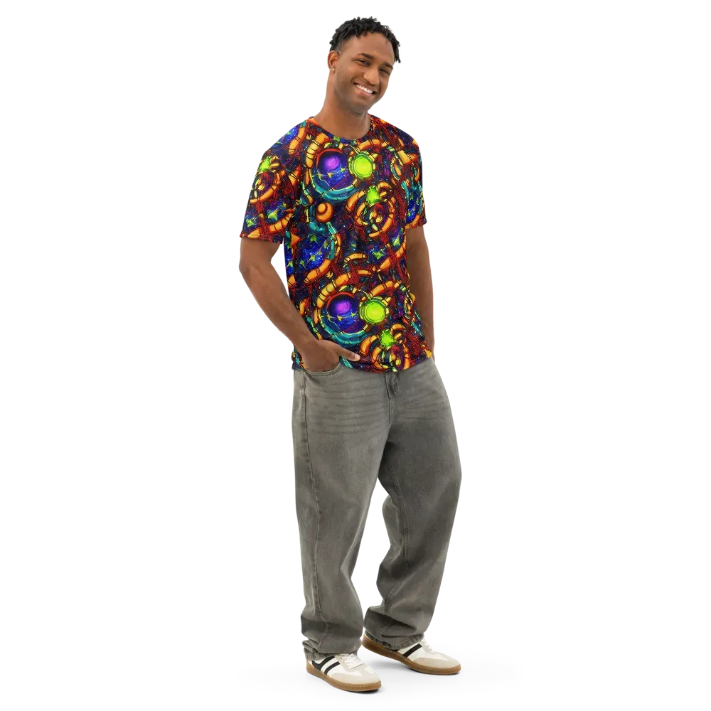 Radiant Machinery on Men's Cotton Crew Neck T-Shirt — Right Front