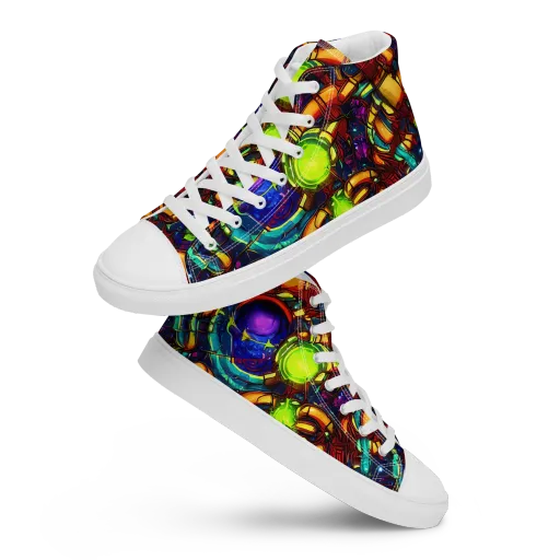 Radiant Machinery on a Women's High Top Canvas Shoes