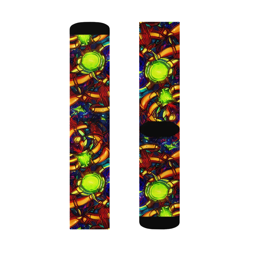 Radiant Machinery on Socks — Right Sock