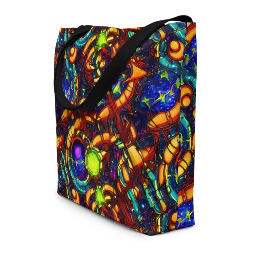Radiant Machinery on a Large Tote Bag W/ Pocket
