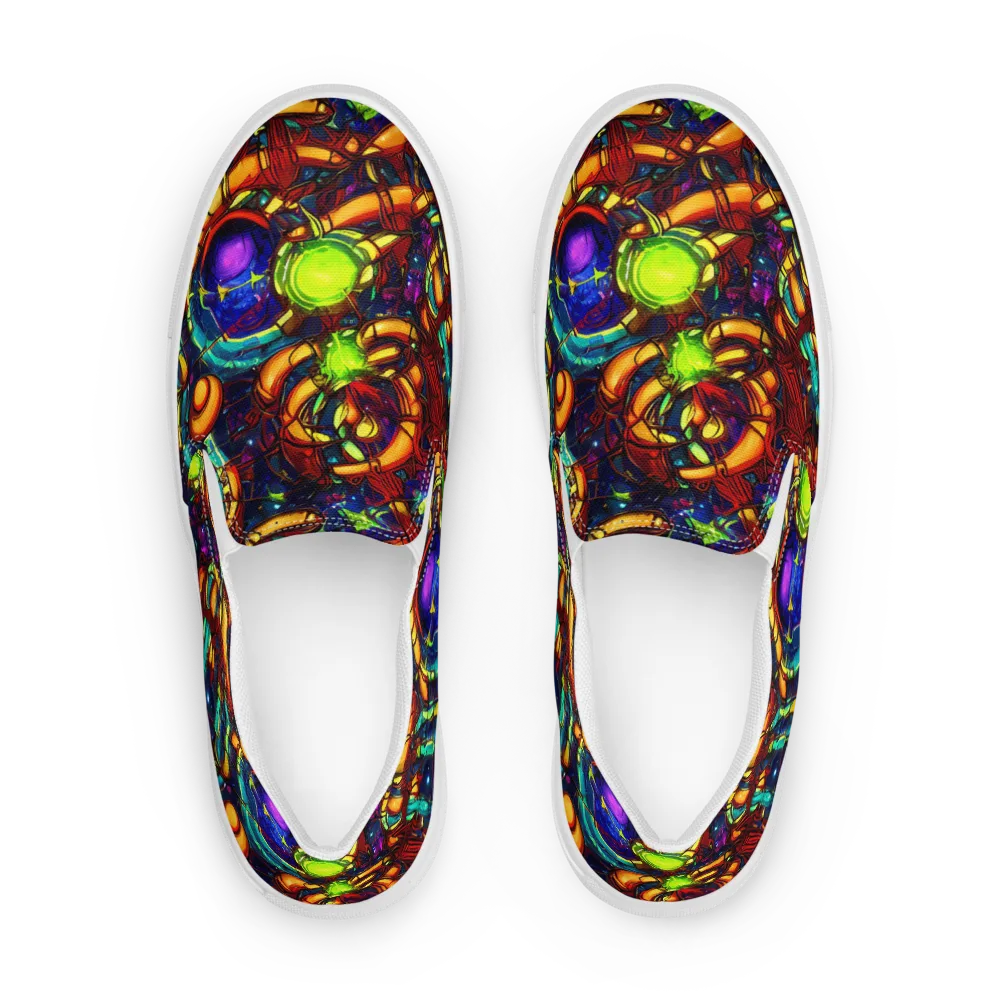 Radiant Machinery on Women's Slip-On Canvas Shoes — Front
