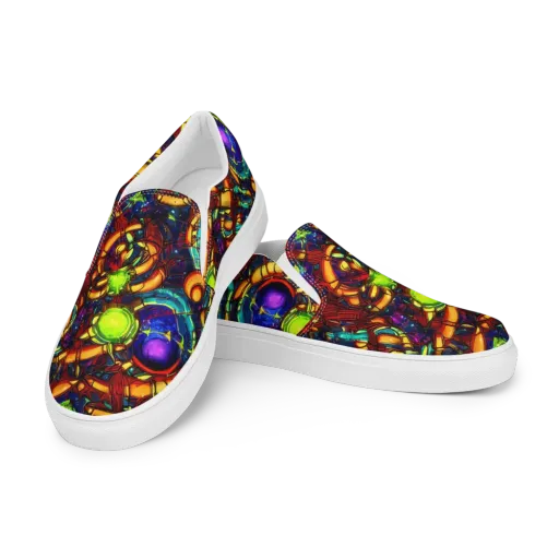 Radiant Machinery on a Women's Slip-On Canvas Shoes