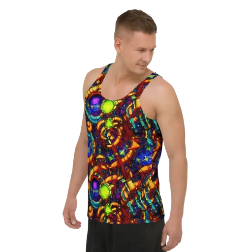 Radiant Machinery on a Men's Tank Top