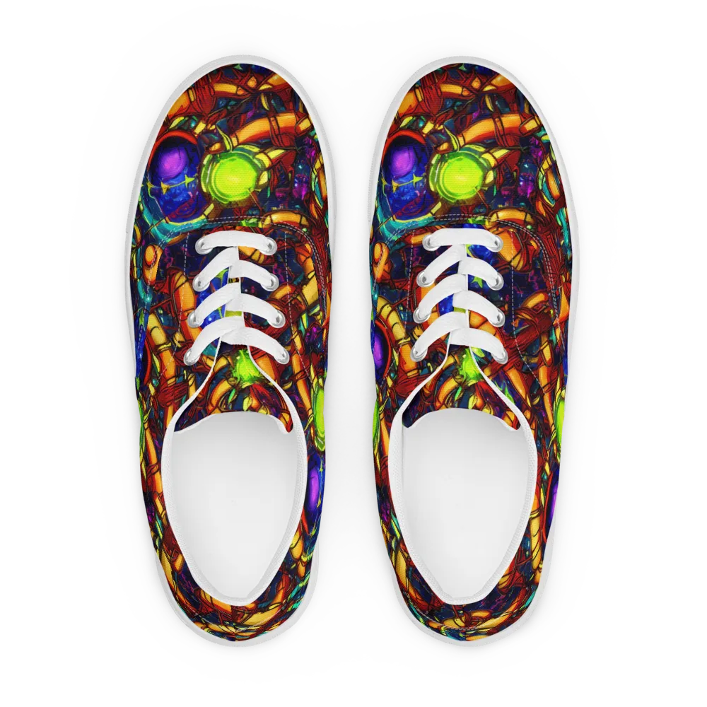 Radiant Machinery on Men's Lace-Up Canvas Shoes — Front