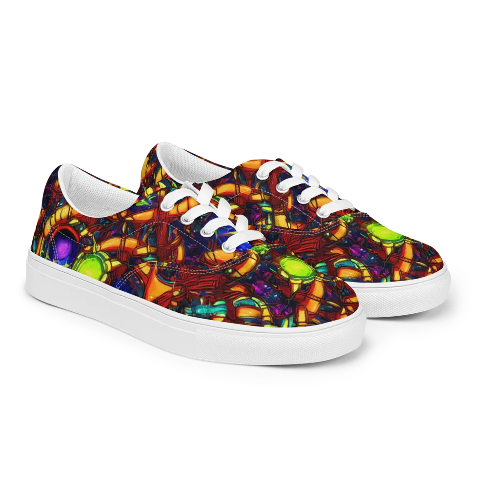 Radiant Machinery on Men's Lace-Up Canvas Shoes — Right Front