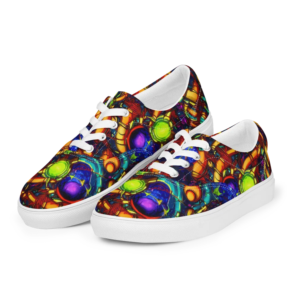Radiant Machinery on Men's Lace-Up Canvas Shoes — Left Front