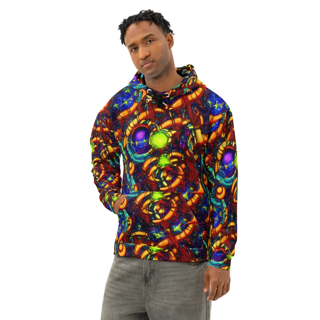 Radiant Machinery on Cotton Hoodie — Left Front