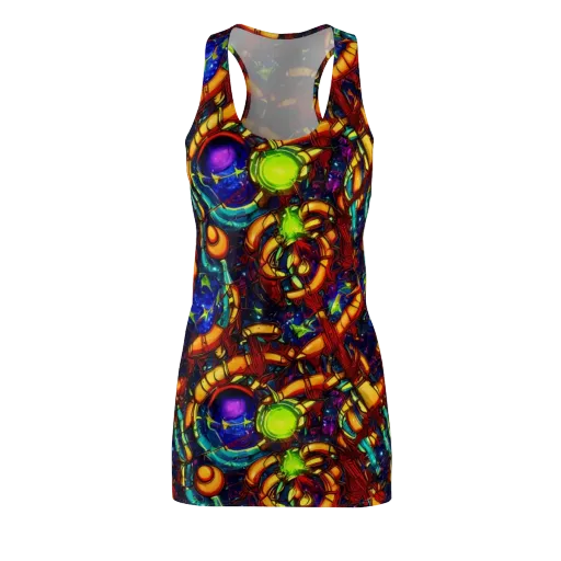 Radiant Machinery on a Racerback Dress