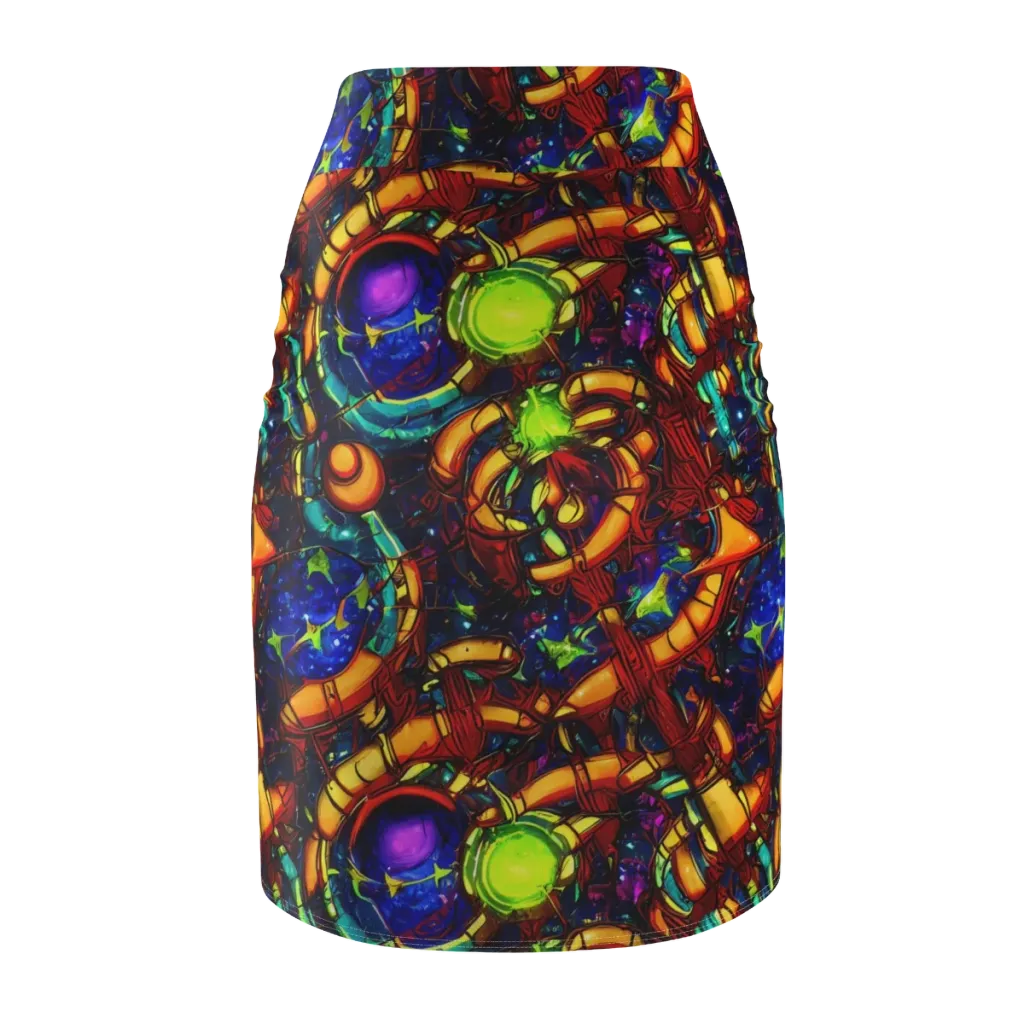 Radiant Machinery on Pencil Skirt — Back