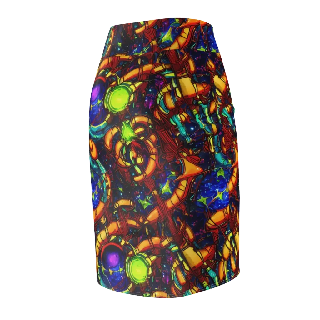 Radiant Machinery on Pencil Skirt — Back Side