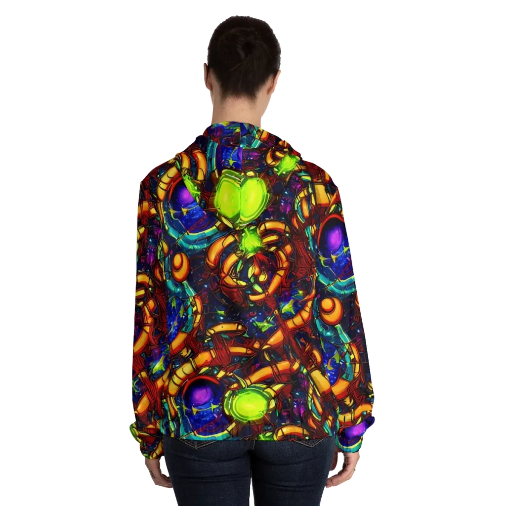 Radiant Machinery on Women's Full-Zip Hoodie — Back On Person