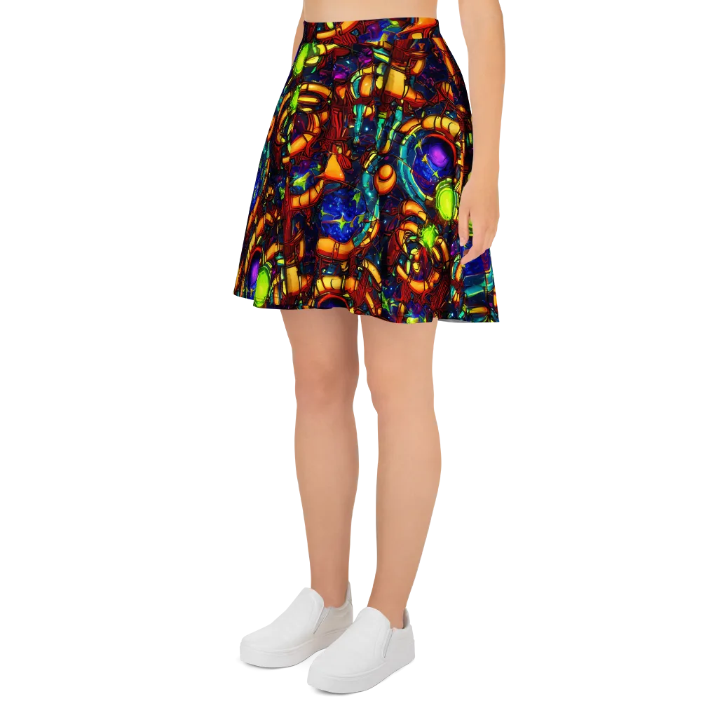 Radiant Machinery on Skater Skirt — Left