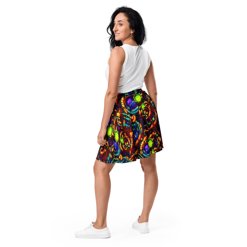 Radiant Machinery on Skater Skirt — Back