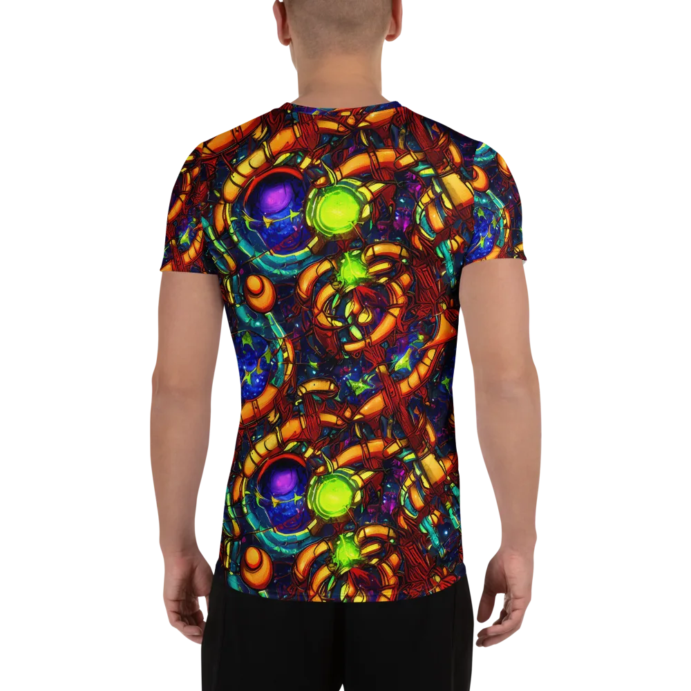 Radiant Machinery on Men's Athletic T-Shirt — Back