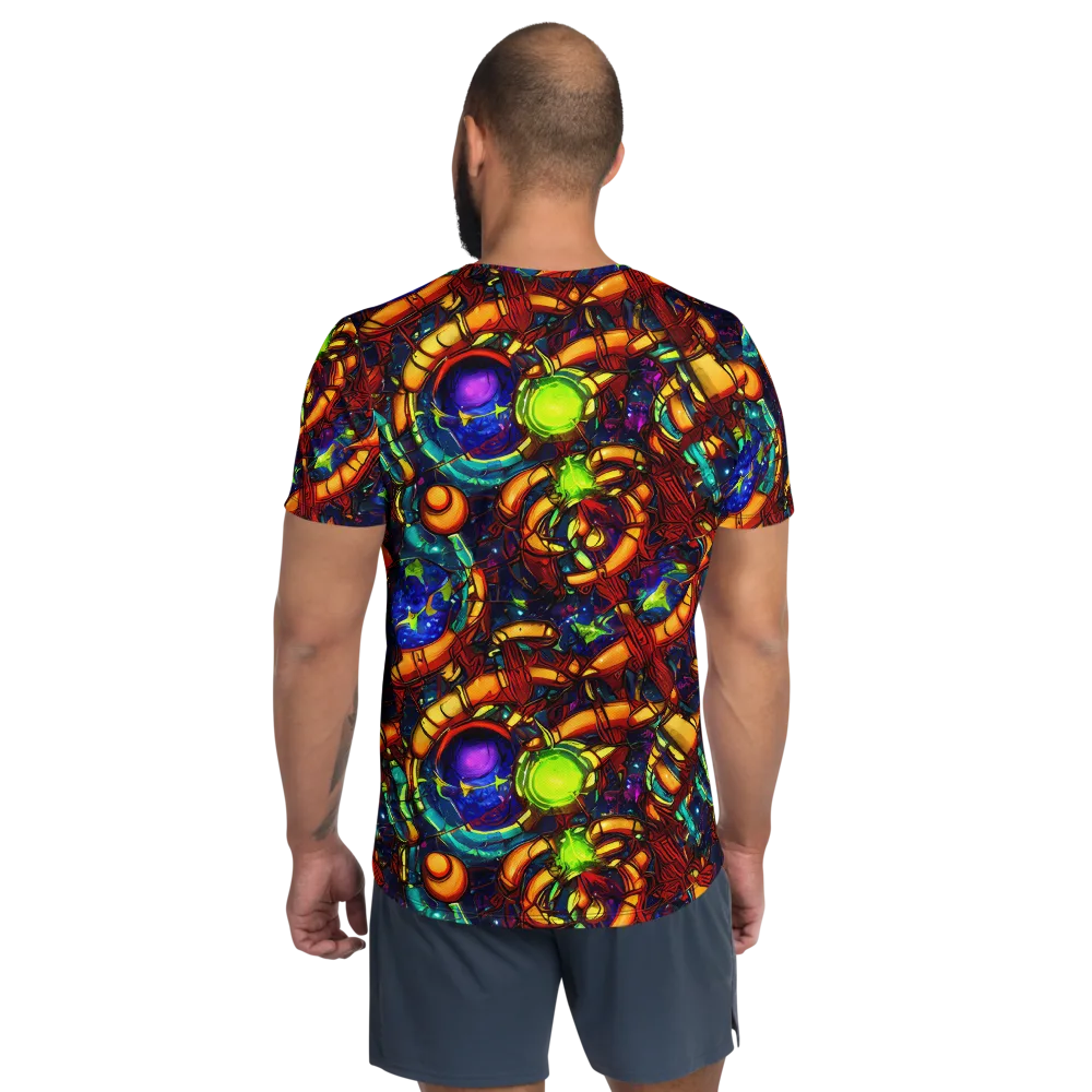 Radiant Machinery on Men's Athletic T-Shirt — Back