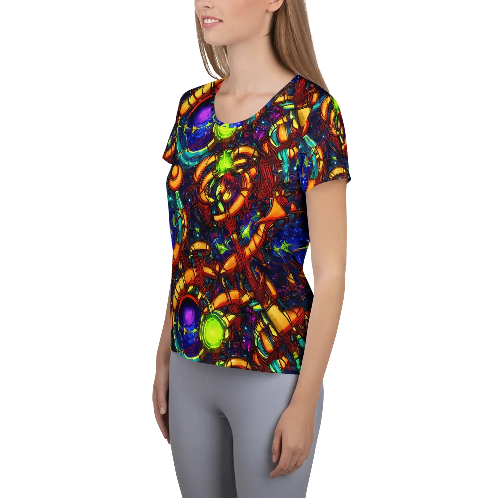 Radiant Machinery on Women's Athletic T-Shirt — Left