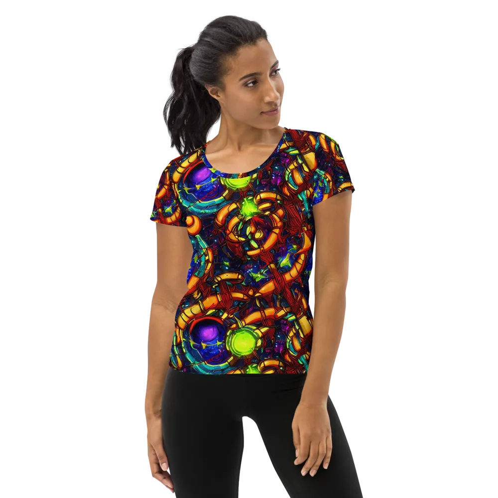 Radiant Machinery on Women's Athletic T-Shirt — Front
