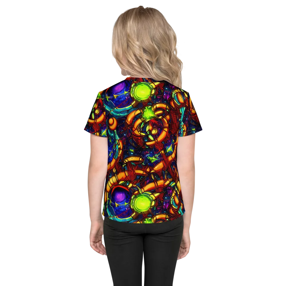 Radiant Machinery on Kids Crew Neck T-Shirt — Back